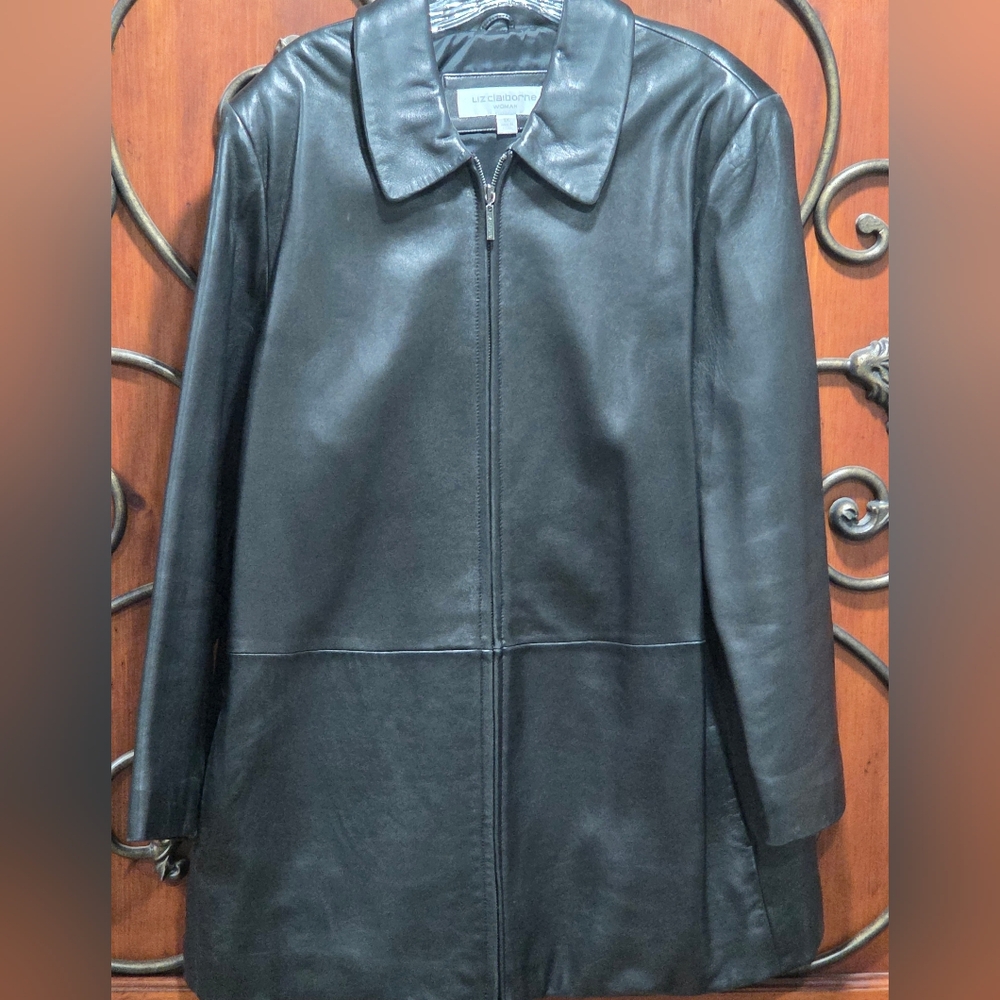 Liz Claiborne Woman Black Leather Jacket
